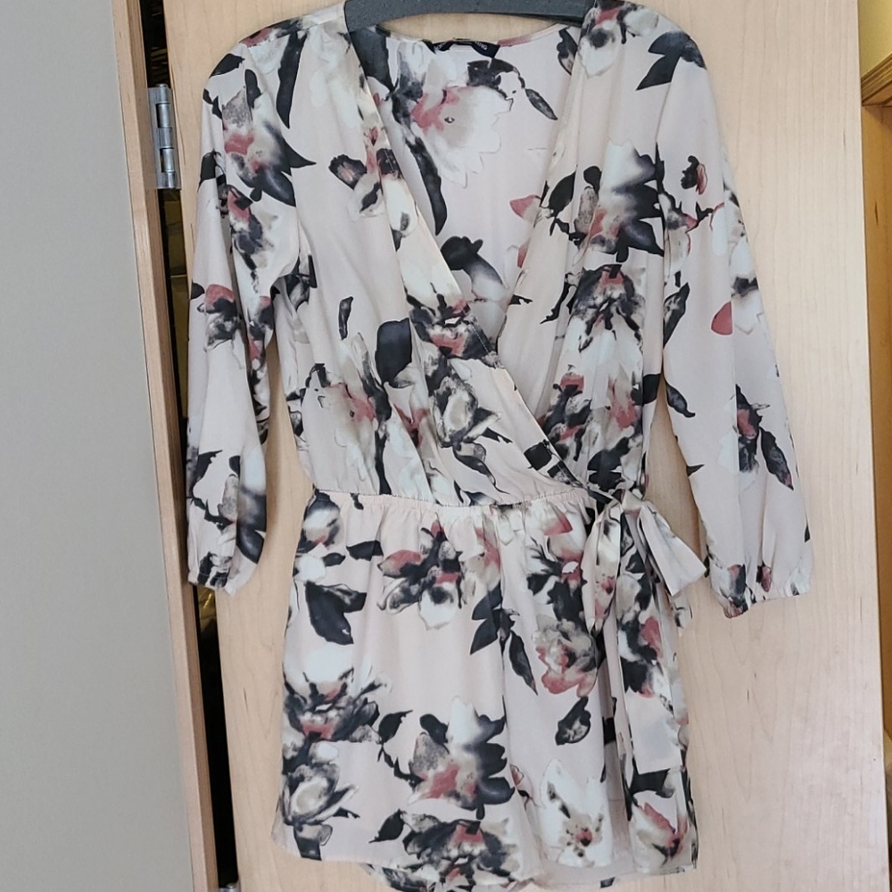 Floral wrap romper